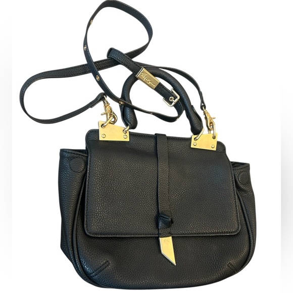 Foley + Corina NWOT leather Black and Gold Crossbody Bag - Picture 1 of 16